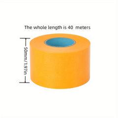 Yellow Beauty Pattern Paper Tape Spray Paint Masking Paper 40m
