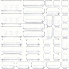 39Pcs Clear Drawer Organizer Set Plastic Trays Bathroom Dresser Storage Bins