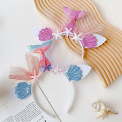 4pcs Mermaid Unicorn Hair Hoops Fairy Sequin Hair Accessories for Girls