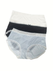 3 Pack Plus Size Cooling Briefs Set with Bow Detail