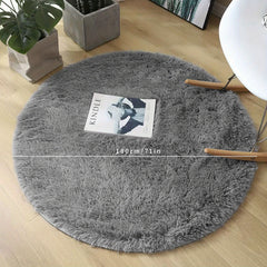 Round Fluffy Bedroom Area Rug Nordic Wool Carpet Living Room Sofa Blanket