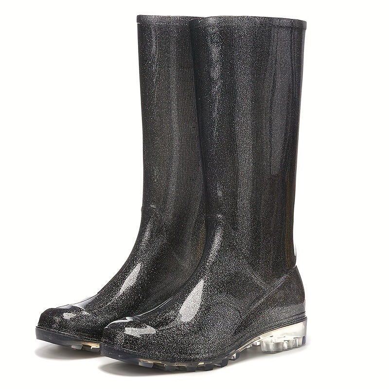 High Tube Women's Rain Boots Non-slip Rubber Waterproof Shoes