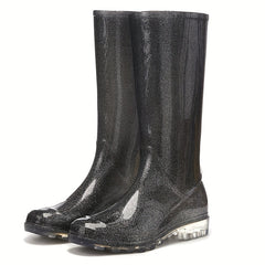 High Tube Women's Rain Boots Gradient Waterproof Non-slip Rubber Shoes