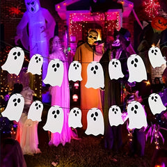 3pcs Halloween Hanging Ghost Banner Glitter Decorations