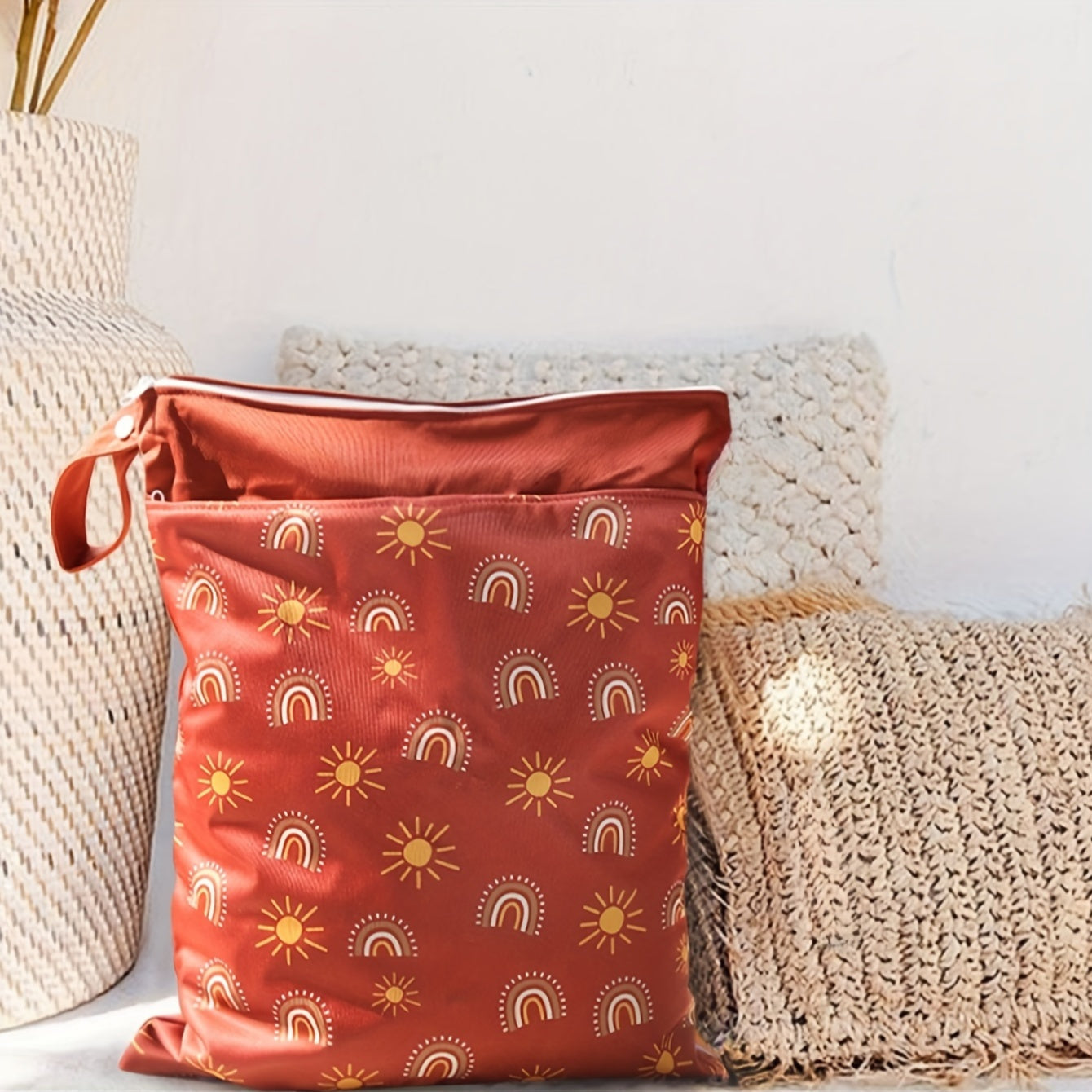 Rainbow Print Waterproof Diaper Storage Bag Mommy Bag