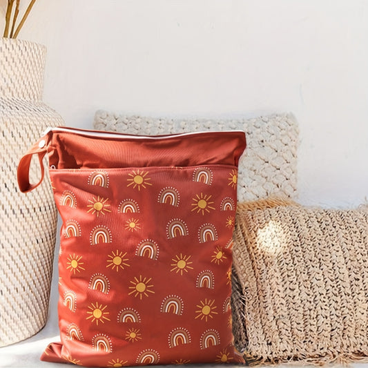 Rainbow Print Waterproof Diaper Storage Bag Mommy Bag