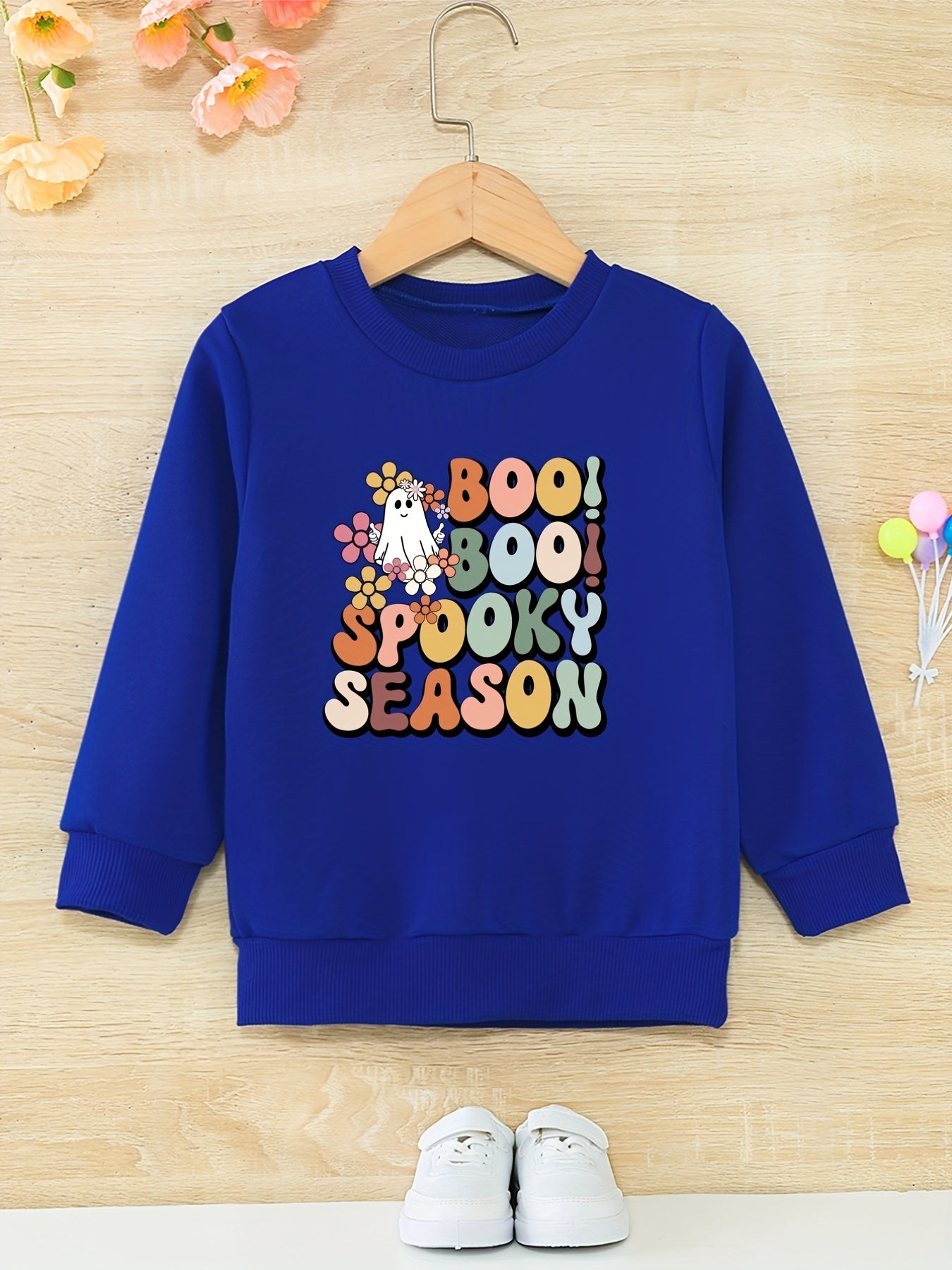 Blossom & Boo Girls Sweatshirt Halloween Party Toddler Kids Tops Pullover