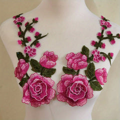 2pcs Ethnic Style Flower Embroidery Applique Patches For Skirt Sew On Clothing