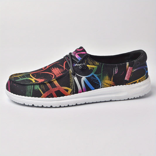 Women's Colorful Canvas Slip-On Loafers Lightweight Walking Shoes