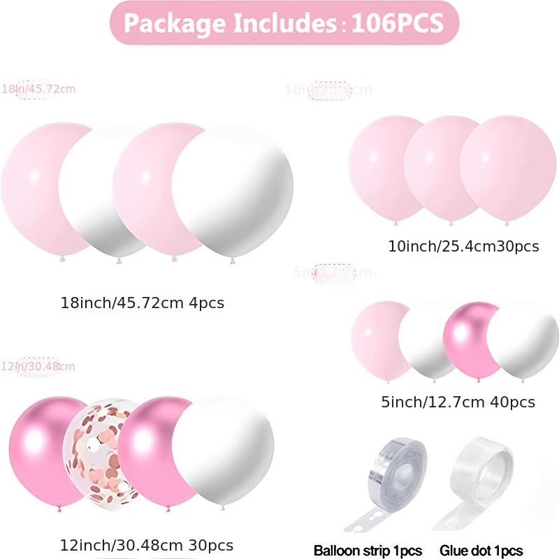 Pink Balloons Arch Wreath Set for Baby Girl Shower Decor