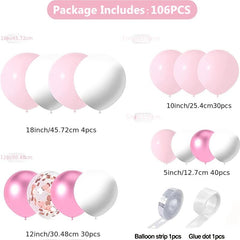 Pink Balloons Arch Wreath Set for Baby Girl Shower Decor