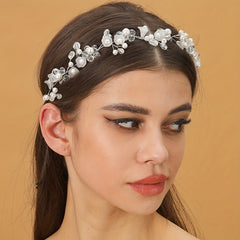 Crystal Faux Pearl Headband Tiara For Women