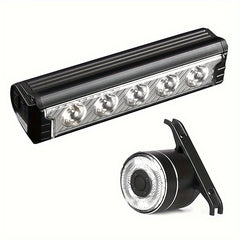 USB Rechargeable Bike Light Set, Front Rear LED Cycling Tail and Headlight