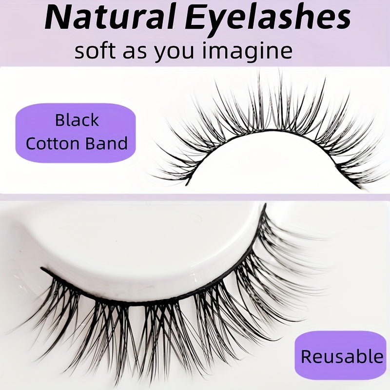 Natural Fluffy Faux Mink Lashes Soft Wispy Extension With Box