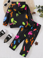 Cartoon Girl Pattern Girl's 2pcs Hoodie & Sweatpants Set KID LIFE Print