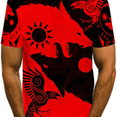 Men's 3D Totem Animal Print T shirt Casual Crew Neck Tee