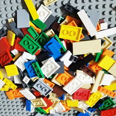 100pcs ABS Plastic Building Blocks Set Flat Tiles DIY Construction Toy Kit