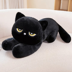 Soft Plush Cat Toy Doll Realistic Kitten with Yellow Eyes Mixed Colors 62 inch