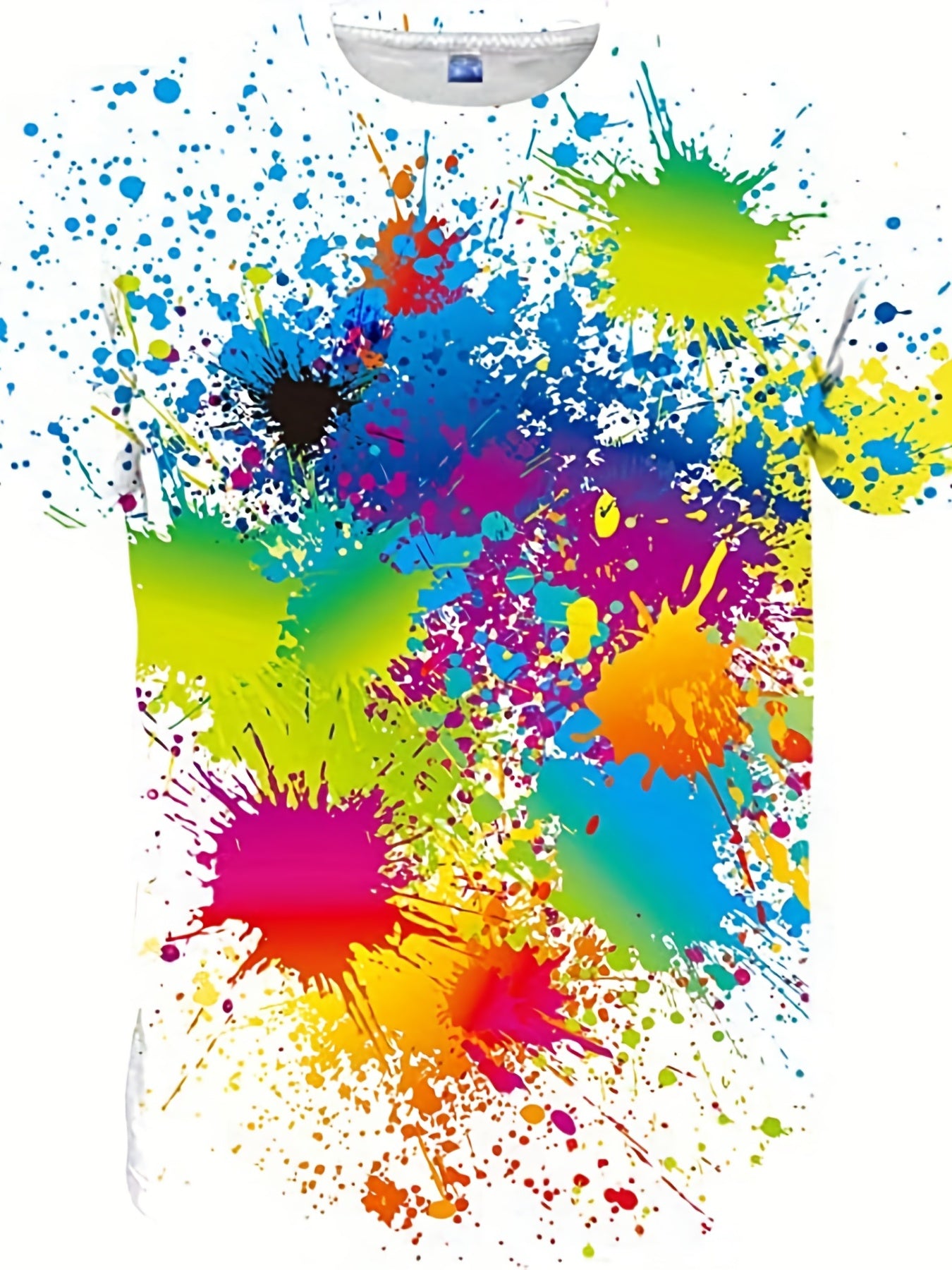 Men's Splatter Graphic T Shirt for Summer Outdoor Activities