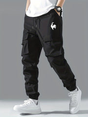 Chicken Print Cargo Pants Men's Flap Pocket Trousers