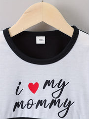 Boys Letter Print T Shirt and Shorts Set for Summer