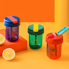 Mini Portable Coffee Cup & Plastic Straw Sports Water Bottle Ideal Gift