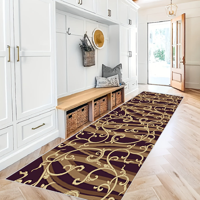 Vintage Floral Runner Rug Soft Laundry Room Mat Long Kitchen Non Slip Washable