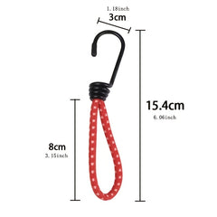 6pcs Elastic Rope Bungee Cord Hooks for Outdoor Camping Tent Boats