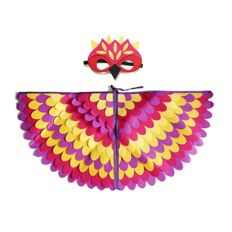 52 Cm Owl Peacock Costume Halloween Dress Up With Bird Wings Cape