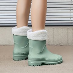 Women's Non-slip Warm Rain Boots Waterproof Outdoor Short Boots