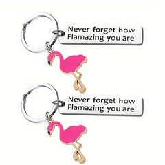 Flamingo Shape Stainless Steel Keychain Pendant