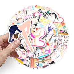 50pcs Gymnastics Waterproof Stickers for Water Bottles Laptops
