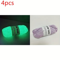 4pcs Glow In The Dark Yarn 50m DIY Arts Crafts Sewing Crocheting