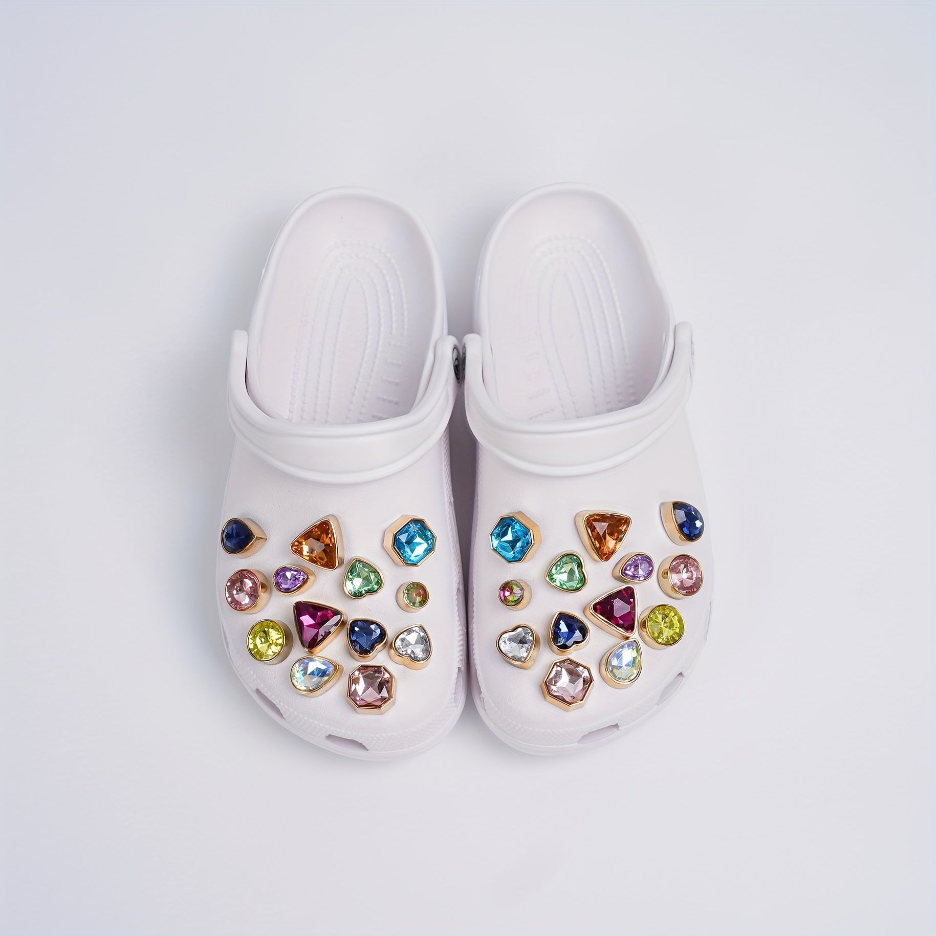 26 PCS Shoe Charms Buckles Colorful Crystal Diamond Rhinestones Decoration
