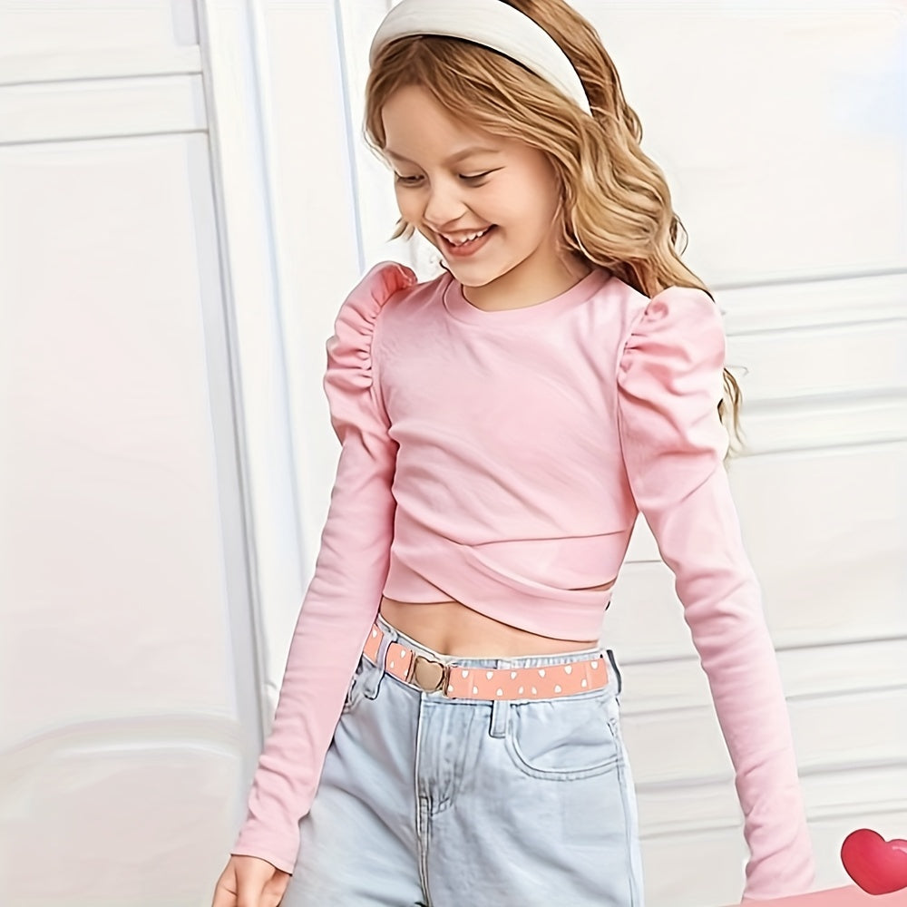Girls Heart Buckle Belt Adjustable Elastic Kids Belt