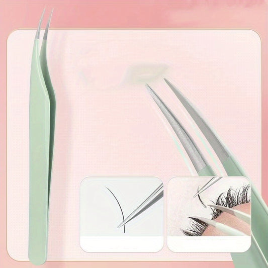Stainless Steel Eyelash Extension Tweezers High Precision False Eyelash Tweezers