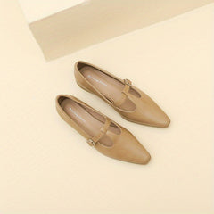 Chunky Low Heel Mary Shoes Buckle Strap Comfortable Walking Shoes