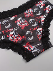 3-Pack Plus Size Gothic Panties Set Women's Skull Print Contrast