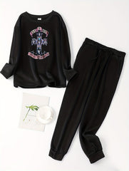 Funny Skull & Cross Liner Fleece Pajama Set