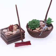 7pcs Garden Tool and Vegetable Set Micro Farm Ornaments