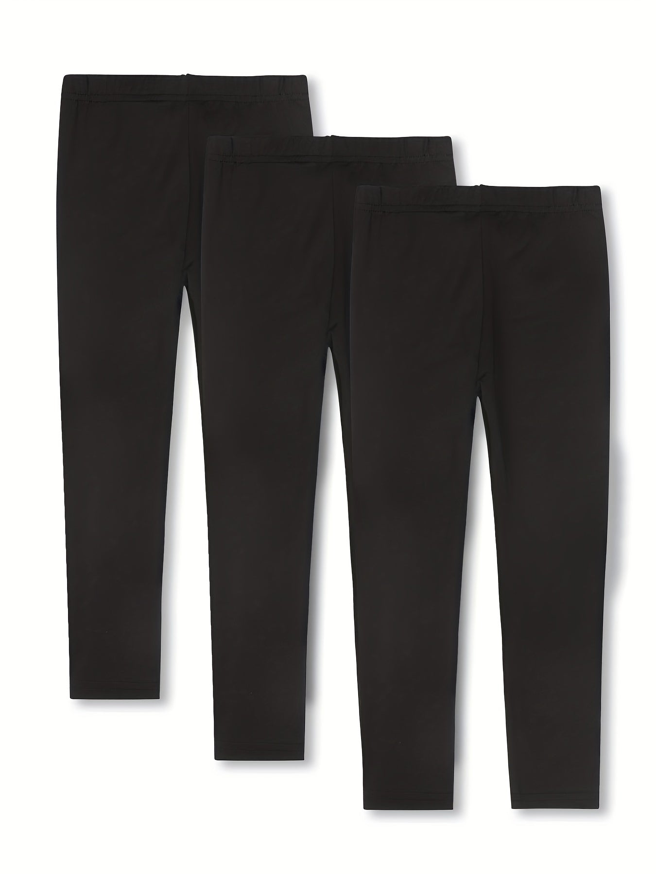 3pcs Girls' Thin Tight Leggings For Outerwear Slim Fit Long Pants