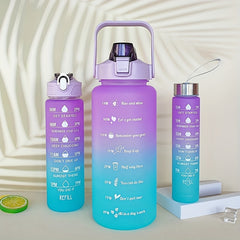 3-Pack 32oz Water Bottle with Straw & Time Marker, Portable Leakproof Sports Cup