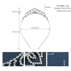 Rhinestone Crown Hairband Headband Princess Tiara Birthday Cosplay Costumes