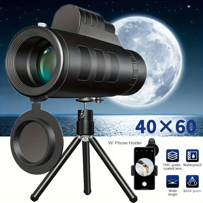 40X60 HD High Magnification Monocular with Phone Clip