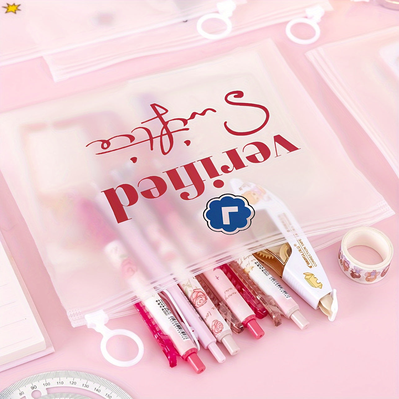 Cute Student Transparent Pencil Case