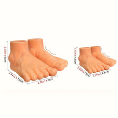 4pcs Puppet Feet Toe Puppets Prank Feet for Family & Party Entertainment