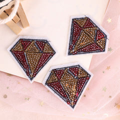 3pcs Sequin Embroidered Diamond Patch Applique DIY Iron On Patch