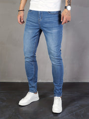 Men's Straight Denim Jeans with Pockets