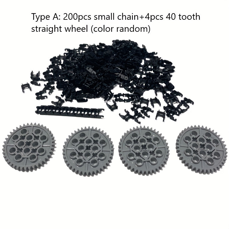 Chain Gear Bags MOC Technology Accessories Mechanical Gear Building Blocks