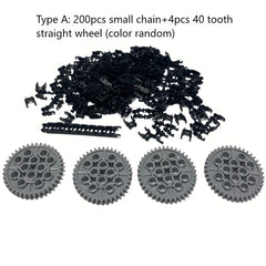 Chain Gear Bags MOC Technology Accessories Mechanical Gear Building Blocks